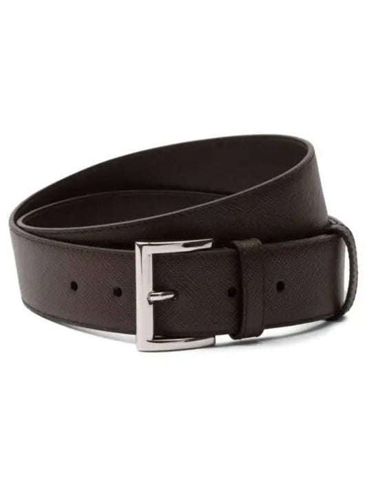 Saffiano Leather Belt Brown - PRADA - BALAAN 2