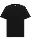 Men's Graphic Logo Oversized Short Sleeve T-Shirt Black - BURBERRY - BALAAN 1