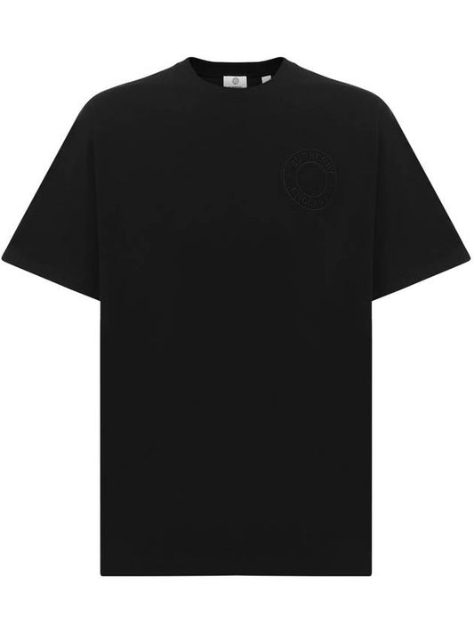 Men's Graphic Logo Oversized Short Sleeve T-Shirt Black - BURBERRY - BALAAN.