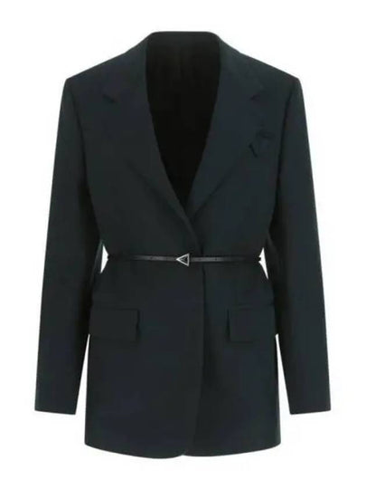 Belted Wool Blazer Jacket Green - BOTTEGA VENETA - BALAAN 2