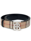 Check Reversible Wide TB Leather Belt Beige - BURBERRY - BALAAN 2