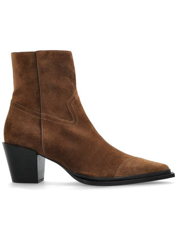 Jimmy Choo Suede Heeled Ankle Boots Cece AB, Women's, Brown - JIMMY CHOO - BALAAN 1