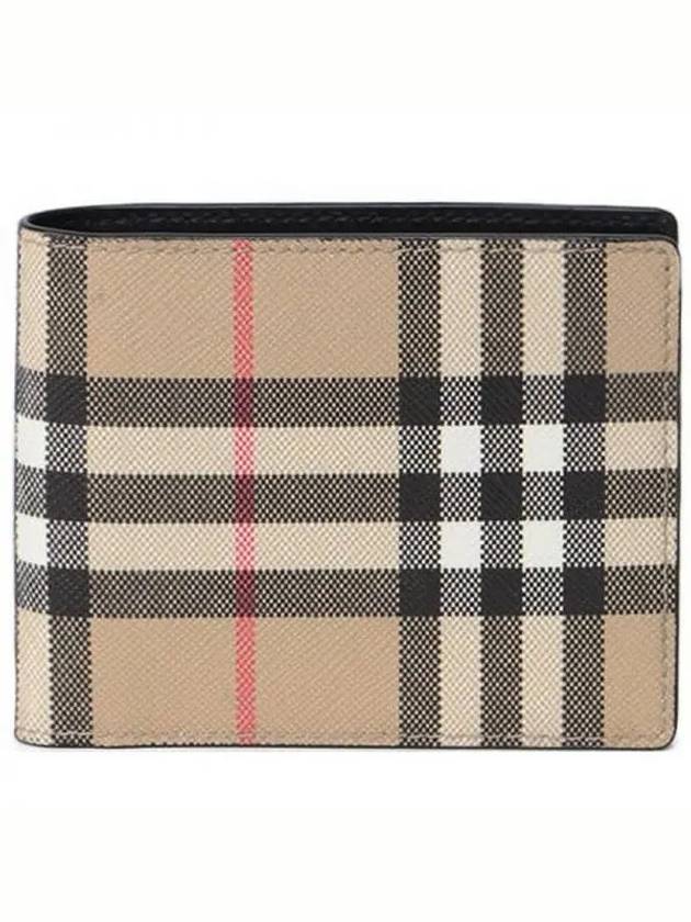 E Canvas Vintage Check Half Wallet Beige - BURBERRY - BALAAN 2