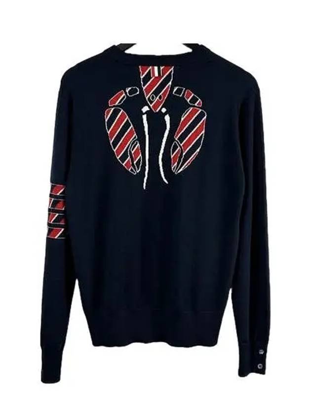 4 Bar Lobster Intarsia Wool Sweatshirt Navy - THOM BROWNE - BALAAN 2