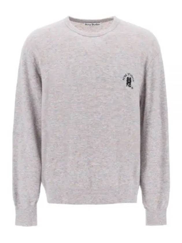 Embroidered Logo Jumper Knit Top Light Grey - ACNE STUDIOS - BALAAN 2