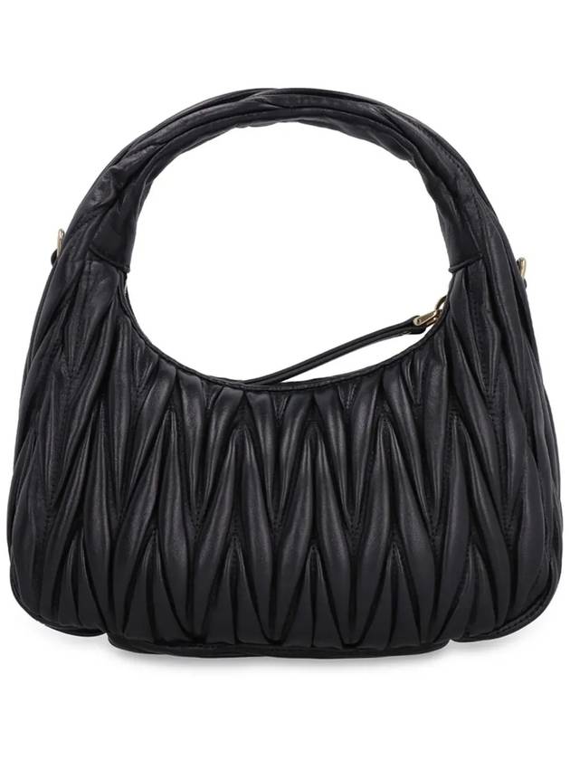 Wander Materasse Nappa Leather Mini Hobo Tote Bag Black - MIU MIU - BALAAN 4