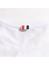 Textured Cotton Stripe Short Sleeve T-Shirt White - THOM BROWNE - BALAAN 6