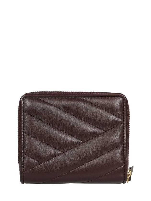 Kira Chevron Half Wallet Burgundy - TORY BURCH - BALAAN 3