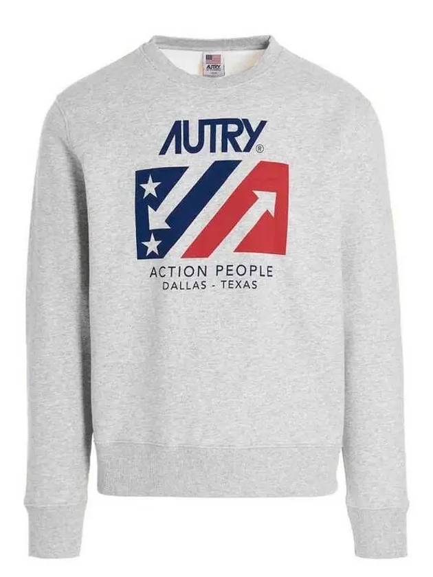 Logo Print Melange Sweatshirt Grey - AUTRY - BALAAN 2