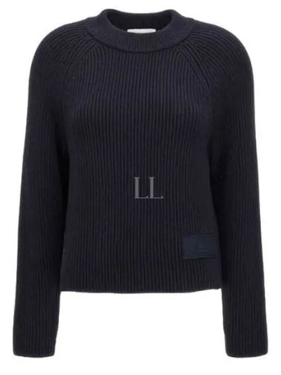 Logo Patch Wool Knit Top Night Blue - AMI - BALAAN 2