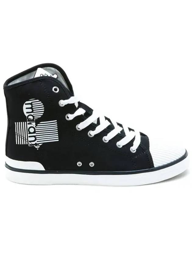 Benkeenh Canvas High Top Sneakers Black - ISABEL MARANT - BALAAN 1