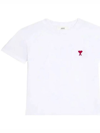 Small Heart Logo Short Sleeve T-Shirt White - AMI - BALAAN 2