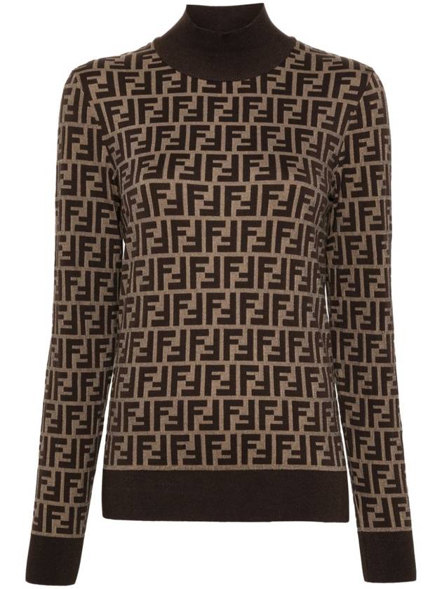 FF Cotton Turtleneck Brown - FENDI - BALAAN 2