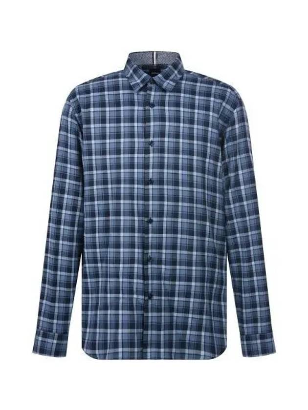 Awati cotton flannel check shirt 50477829 405 - BOSS - BALAAN 1