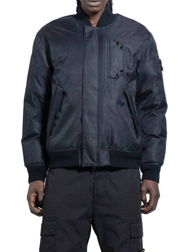 Compass Wappen Logo Twill Padding Bomber Jacket Black - STONE ISLAND - BALAAN 1