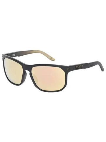 SoundRise Black Matte Ice Gold Pattern Multilaser Glasses Sports Sunglasses - RUDYPROJECT - BALAAN 1