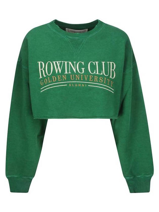 Crop Top Roundneck Long Sleeve T-Shirt Green - GOLDEN GOOSE - BALAAN 1