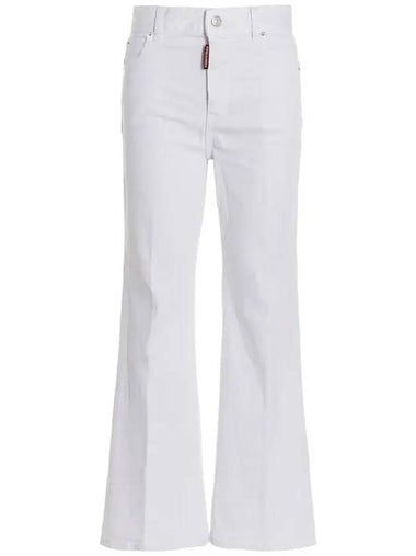 Crop Wide Jeans White - DSQUARED2 - BALAAN 1