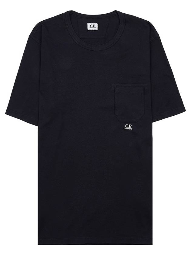 24/1 Jersey Garment Dyed Pocket Short Sleeve T-Shirt Black - CP COMPANY - BALAAN 10