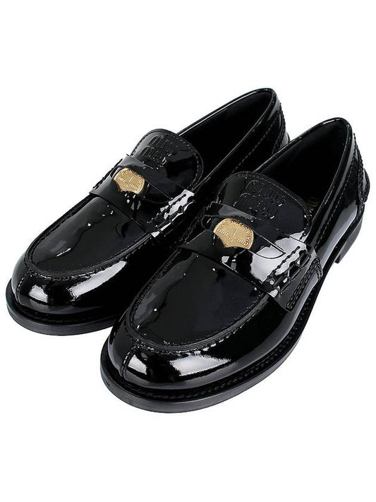 Patent Leather Penny Loafers Black - MIU MIU - BALAAN 2