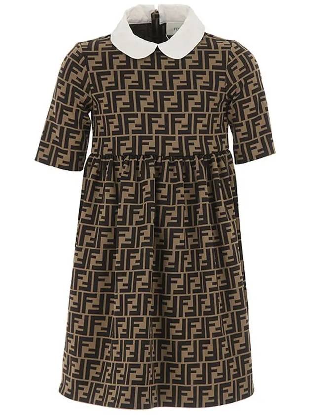 Kids Pullover Logo Dress Brown - FENDI - BALAAN 2