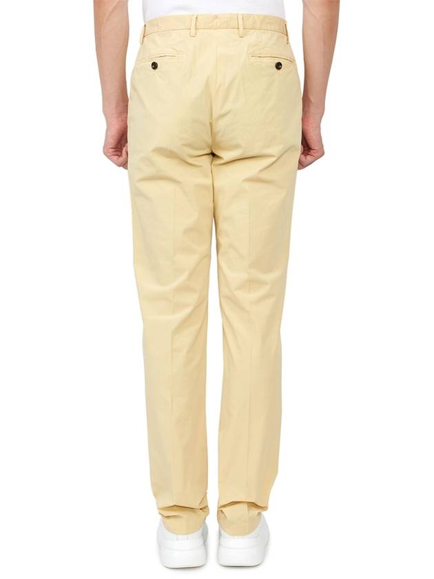 Men's Cotton Blend Straight Pants Yellow - DRUMOHR - BALAAN 5