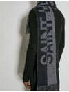 Bicolor Logo Wool Mohair Muffler Black Grey - SAINT LAURENT - BALAAN 8