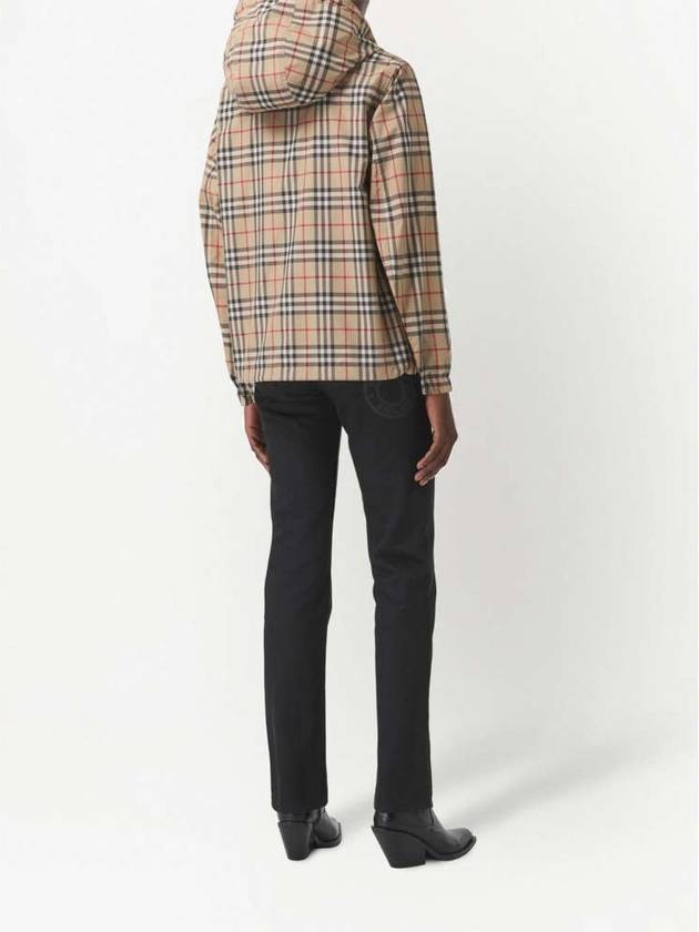 Check Hooded Jacket Archive Beige - BURBERRY - BALAAN 5
