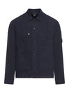 Cotton Linen Over Long Sleeve Shirt Navy - CP COMPANY - BALAAN 1