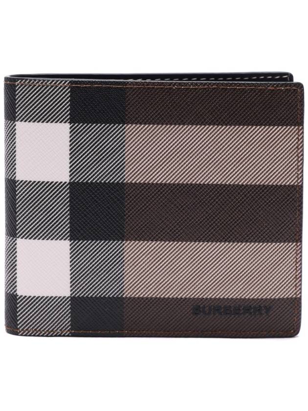 Check Leather International Bifold Wallet Dark Birch Brown - BURBERRY - BALAAN 2