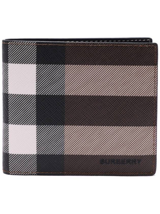 Check Leather International Bifold Wallet Dark Birch Brown - BURBERRY - BALAAN 2