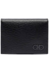 Men's Gancini Card Wallet Black - SALVATORE FERRAGAMO - BALAAN 1