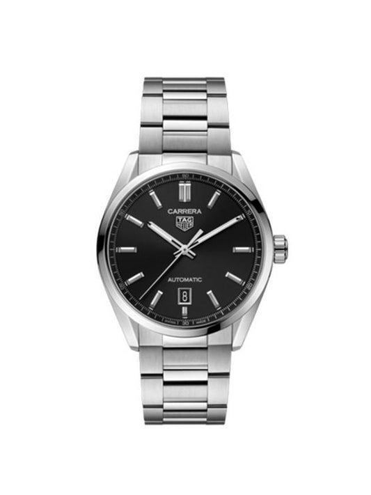 Men's Carrera Date Calibre 5 Metal Watch Silver - TAG HEUER - BALAAN 1