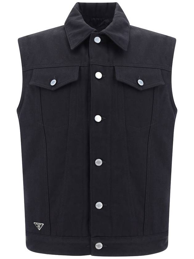 Bull Denim Vest Black - PRADA - BALAAN 2