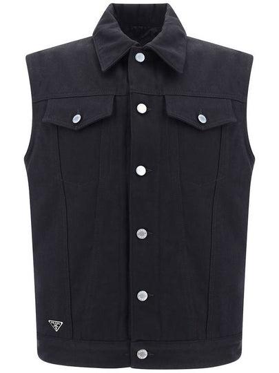 Bull Denim Vest Black - PRADA - BALAAN 2