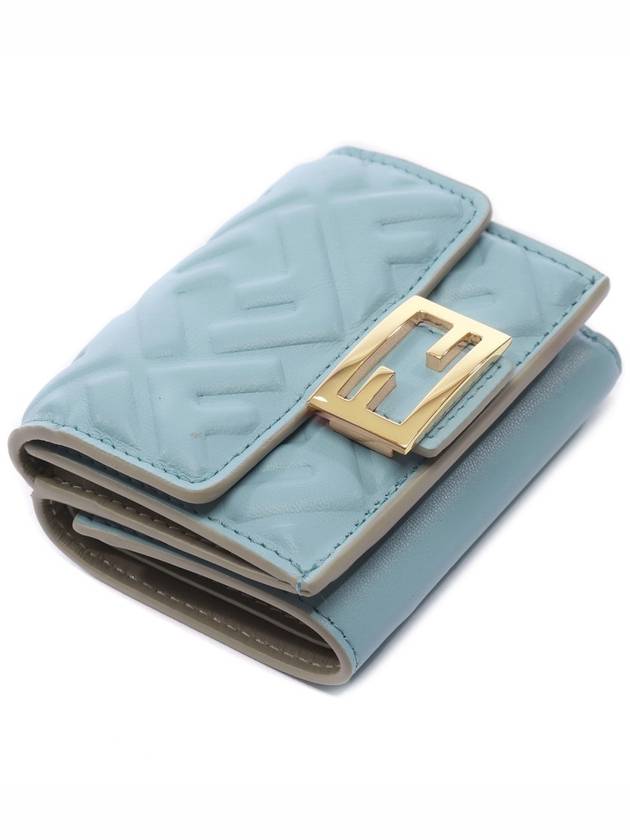 Baguette Micro Tri Fold Wallet Light Blue 8M0395AT00F1PQI - FENDI - BALAAN 6