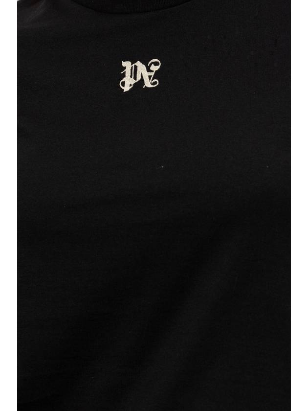 PA Monogram Cotton T-Shirt PWAA044S24JER0021003 - PALM ANGELS - BALAAN 6