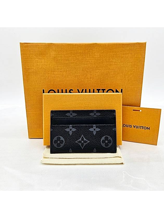 Monogram Eclipse Double Card Wallet Black - LOUIS VUITTON - BALAAN 2