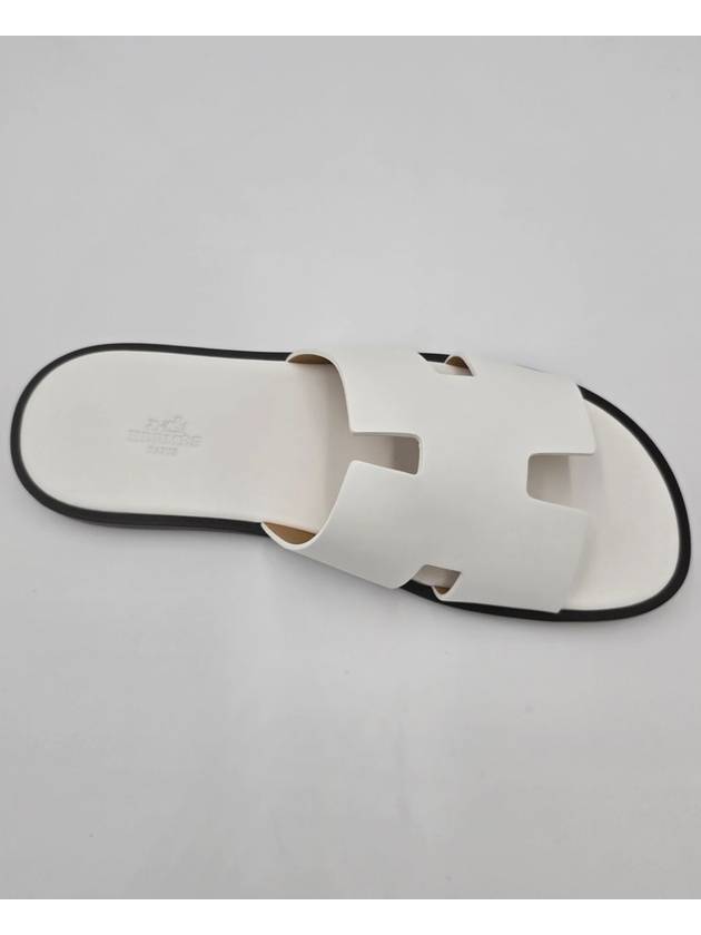 Izmir Leather Slippers Blanc - HERMES - BALAAN 6