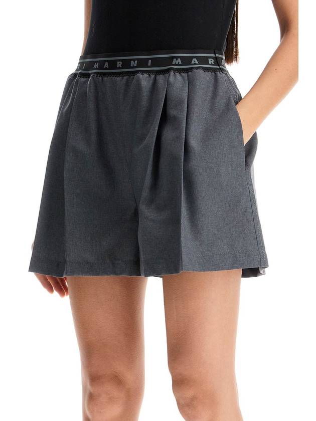 pleated shorts with branded band - MARNI - BALAAN 4