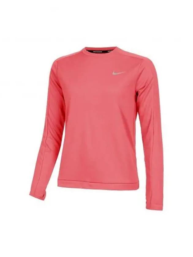 Women's Dri Fit Pacer Crew Long Sleeve T-Shirt Red - NIKE - BALAAN 2