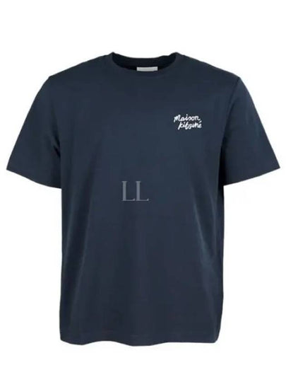 Handwriting Comfort Short Sleeve T-Shirt Ink Blue - MAISON KITSUNE - BALAAN 2