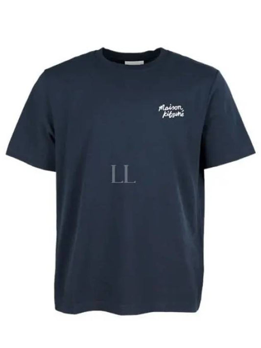 Handwriting Comfort Short Sleeve T-Shirt Ink Blue - MAISON KITSUNE - BALAAN 2