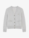 Baby Fox Patch Boxy Cardigan Light Grey Melange - MAISON KITSUNE - BALAAN 2