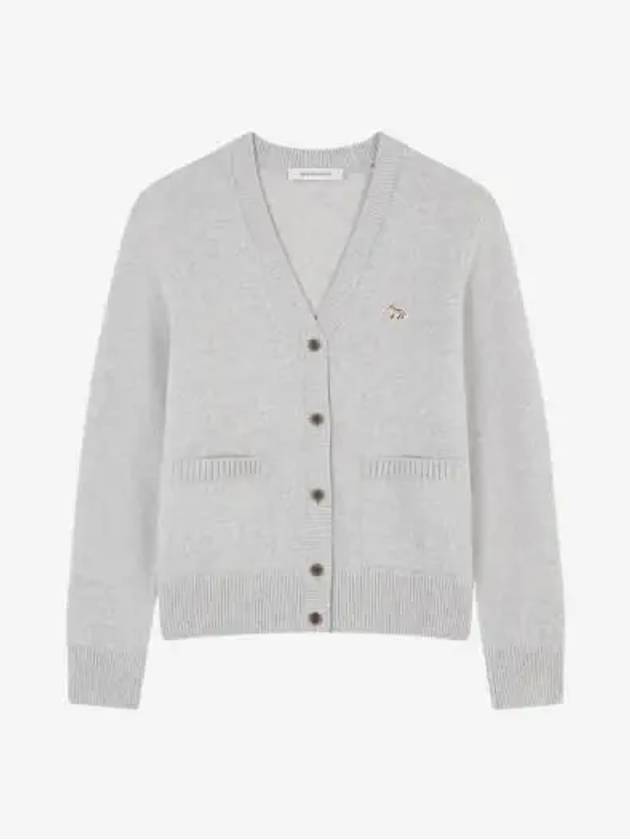 Baby Fox Patch Boxy Cardigan Light Grey Melange - MAISON KITSUNE - BALAAN 2