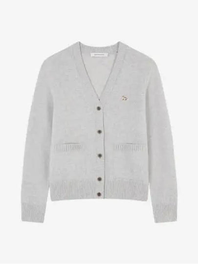 Baby Fox Patch Boxy Cardigan Light Grey Melange - MAISON KITSUNE - BALAAN 2