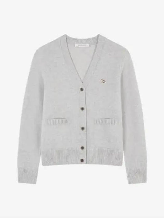 Baby Fox Patch Boxy Cardigan Light Grey Melange - MAISON KITSUNE - BALAAN 2