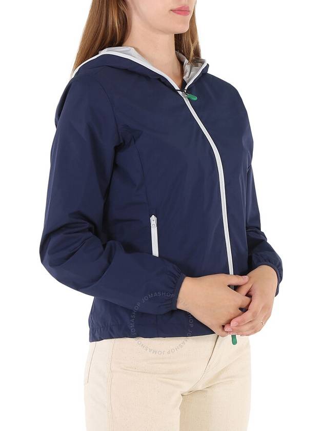 Save The Duck Stella Hooded Rain Jacket In Navy Blue, Brand Size 4 (X-Large) - SAVE THE DUCK - BALAAN 3