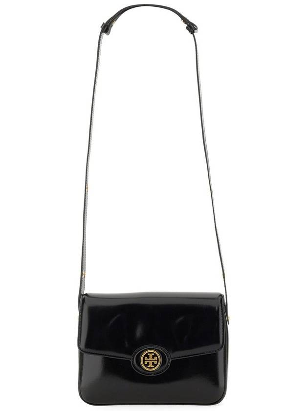 Robinson Spazzolato Convertible Logo Shoulder Bag Black - TORY BURCH - BALAAN 4