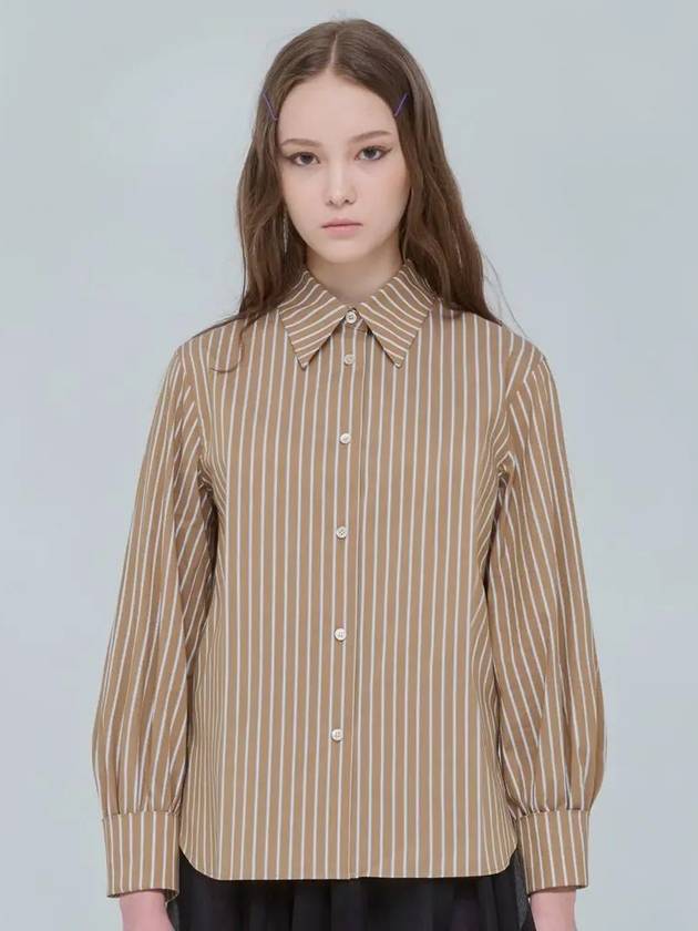 Wrist Volume Stripe CN Shirt Brown 0129 - VOYONN - BALAAN 4